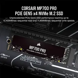 Накопичувач SSD Corsair m.2 NVMe 4TB MP700 PRO PCIe Gen.5 x4 (CSSD-F4000GBMP700PNH) - мініатюра 5