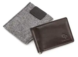 Чоловічий шкіряний затискач для грошей GRANDE PELLE 12х8х1 см acs0024474 - мініатюра 4