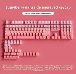 Набір кейкапів PBT Pink Gradient (130+) / рожевий OEM-комплект для ANSI / ISO клавіатур - мініатюра 2
