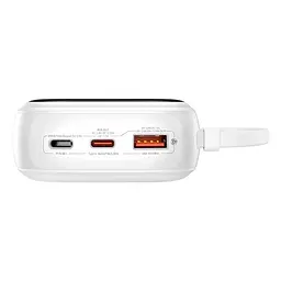 Зовнішній акумулятор Baseus Qpow Pro+ 20000mAh 22.5W із вбудованим кабелем USB-C білий - мініатюра 8