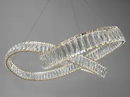 Люстра стельова LED Diasha 536/800G, 180W, золото, кришталева, для коридору, вітальні, кухні, офісу - мініатюра 3