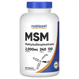 MSM 1,000 mg MSM 240 таблеток Nutricost vit0006632