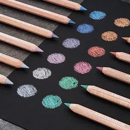 Набір кольорових олівців MEGACOLOR THE BRILLIANTS 12 шт металева коробка металіки Cretacolor - мініатюра 3