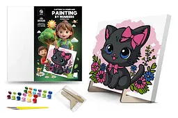 Набір для розпису за номерами 25х25 см QB900-053/QB901-053 "Маленька кішка" - мініатюра 4