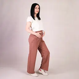 Стильні штани для вагітних дівчат двонитка розмір 54/56 (3XL/4XL) Tiana Коричневий