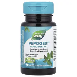 Олія м'яти перцевої Nature's Way Pepogest, 60 капсул для підтримки травної системи