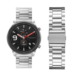 Ремінець сталевий BeWatch 20 мм для Amazfit GTR 42мм/GTS/BIP lite Сріблястий (1110405) - мініатюра 3