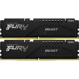 Модуль пам'яті для комп'ютера DDR5 32GB (2x16GB) 5200 MHz Beast Black Kingston Fury (ex.HyperX) (KF552C40BBK2-32) - мініатюра 4