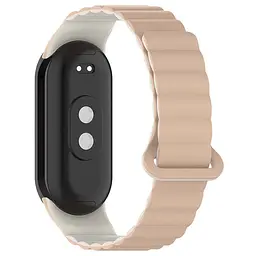 Ремінець Dual-color Magnetic для Xiaomi Mi Band 9/8/10 Beige / White - мініатюра 2