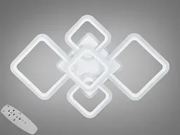 Люстра стельова LED Diasha A8160/2+3WH, 80W, 3200K-6500K, білий метал, сучасний стиль з пультом для дому