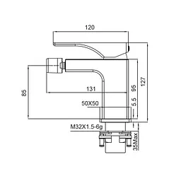 Змішувач для біде Koer KB-20010-01 KR3480 Хром - мініатюра 2