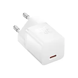 Зарядний пристрій Baseus GaN5 швидке заряджання USB-C 30 Вт + кабель 1.0 м USB-C 100 Вт білий (P10110902213-00) - мініатюра 3