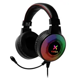 Ігрова гарнітура Vinga HSCU-100 Gaming LED Black (HSCU-100) - мініатюра 1