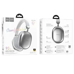 Навушники Hoco Bluetooth W35 MAX wireless headphones сріблясті - мініатюра 2