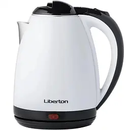Електрочайник Liberton LEK-6801, білий/чорний, 1500W, 1.8л, дисковий, нержавіюча сталь/пластик, захист від перегріву