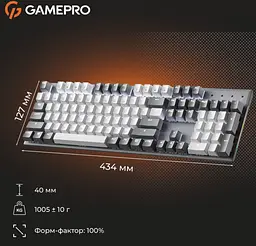 Механічна ігрова клавіатура GamePro MK-144-G Hot-Swap Outemu Red Switch USB Gray-White - мініатюра 17