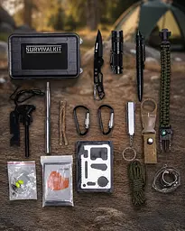 Набір для виживання, комплект з інструментами для екстрених ситуацій 19 в 1 у чохлі / Багатофункціональний комплект інструментів