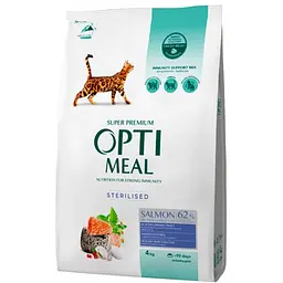 Сухий корм для стерилізованих кішок Optimeal Adult Cat Sterilised із лососем 4 кг