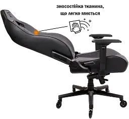 Геймерське крісло GT Racer чорне зі світло-сірим (X-8009 Fabric Light Gray/Black) - мініатюра 3