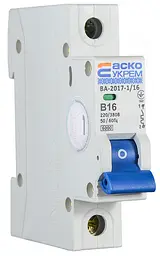 Модульний автоматичний вимикач 1р - 16А - B - ВА-2017 АСКО-УКРЕМ (A0010170051)
