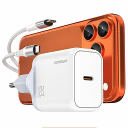 МЗП Amaya E280S PD20W GaN (1USB-C) + кабель Type-C to Type-C White