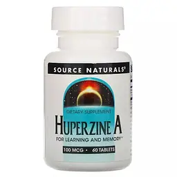 Гуперцин А Source Naturals Huperzine A 100 mcg, 60 таблеток для підтримки ерудиції та пам'яті