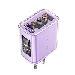 Мережевий зарядний пристрій Acefast A45 USB/2 Type-C QC PD PD65W GaN фіолетовий - мініатюра 3