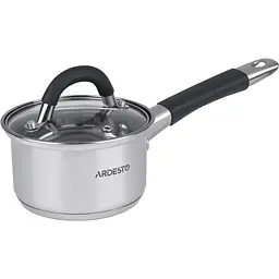 Ківш Ardesto зі скляною кришкою Gemini Salerno 0.8л нержавіюча сталь силікон kuh0014698