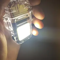 Запальничка електроімпульсна Flashlight 9258 USB з ліхтариком, чорна, спіральна - мініатюра 6