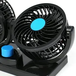 Подвійний портативний міні вентилятор Portable Fan F30 USB 8-15Вт 360° Чорний - мініатюра 4