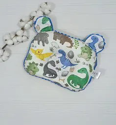 Дитяча ортопедична подушка 24×32 для новонароджених a.l.babybox Діно Синій