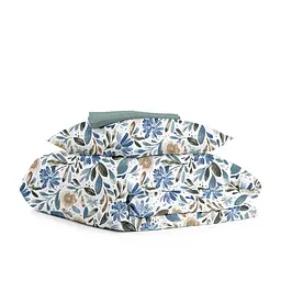 Дитяча постільна білизна в ліжечко CALIFORNIA FLOWERS CS1, синій (FlowersWashBlueWhite_104Ashmint_140)