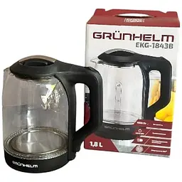 Електрочайник дисковий Grunhelm EKG-1843B скляний 1.8 л 1500Вт Чорний - мініатюра 5
