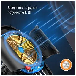 Універсальний автотримач ColorWay Air Vent Car Wireless Charger 15W Black (CW-CHAW038Q-BK) - мініатюра 12