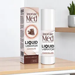 Лубрикант з ефектом вібрації Amoreane Med Liquid Vibrator Chocolate (30 мл) шоколадний лубрикант з інтенсивною вібрацією - мініатюра 2