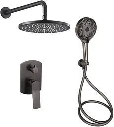 Душова система універсальна Qtap Slavonice Gunmetal Black PVD прихованого монтажу QTSLA113GMB45899