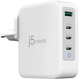 Зарядний пристрій J5create 1xUSB + 3xUSB-C 130W GaN QC3.0/PD/PPS (JUP43130E-EN)