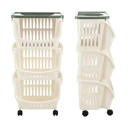 Етажерка на коліщатах TIDY 39,5x30x77h з 3 полицями, зелений