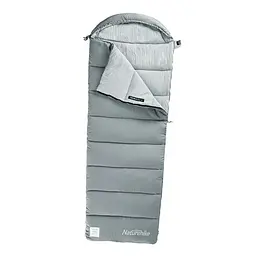 Спальник Naturehike M180 (NH20MSD02) +12°C - з капюшоном - правий - сірий