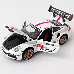 Колекційна металева модель автомобіля АвтоЕксперт Porsche 911 GT3 RSR з інерцією, світлом та звуком 1:32 - мініатюра 7