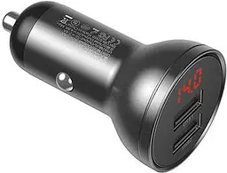 АЗП Baseus Digital Display U+U 24W сірий CCBX-0G - мініатюра 5
