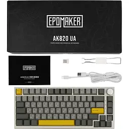 Клавіатура Epomaker AK820 Pro Flying Fish White механічна бездротова (AK820-PRO-W-FF) - мініатюра 2
