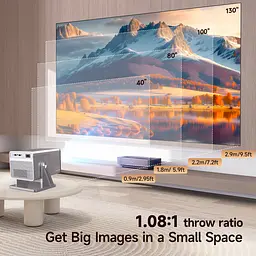 Мультимедійний смарт-проектор з автофокусом Magcubic X7 Android 14, chip H726, 8K24fps, 2GB/16GB домашній кінотеатр Silver (19343) - мініатюра 7