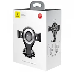 Автомобільний тримач холдер Baseus Osculum Type Gravity Car Mount SUYL-XP0S Black-Silver - мініатюра 7