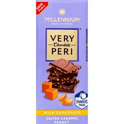 Шоколад молочний Millennium Very Peri з арахісом та солоною карамеллю 100 г