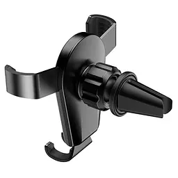 Тримач- холдер автомобільний Hoco CA92 Gold shield air outlet gravity holder чорно сріблястий - мініатюра 5