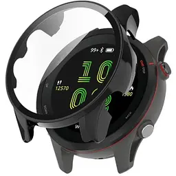 Чохол-накладка DK Пластик Gloss Скло Full Cover для Garmin Forerunner 255/255 Music 015821 Black