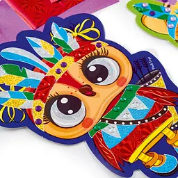 Набір для творчості Vladi Toys Foil Art Шалені індіанці VT4433-09 фольга, шпатель, стрази - мініатюра 3
