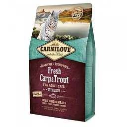 Сухий корм Carnilove Fresh Carp & Trout Sterilised for Adult cats 2 кг короп і форель для стерилізованих кішок