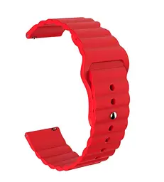 Ремінець BeWatch для Samsung Galaxy Watch 42/3 41 мм/Active/Active 2 силіконовий 20 мм Wave Червоний (1010704) - мініатюра 2